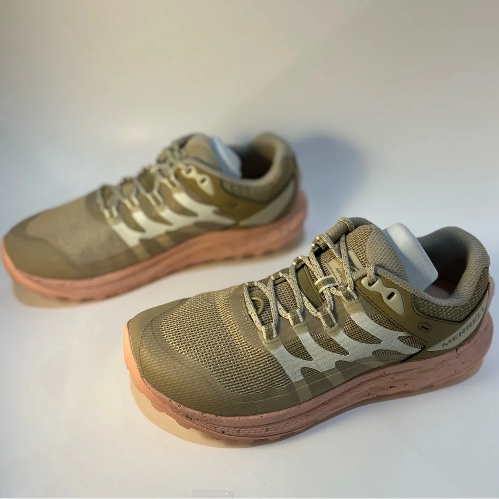 Merrell Women's Sneakers in Tan and Peach Antora 3 Trail running shoes - Picture 2 of 8